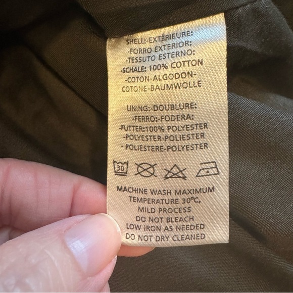 WenVen Olive Green 100% cotton Utility Lapel Military Style Jacket Size Large - Picture 6 of 7